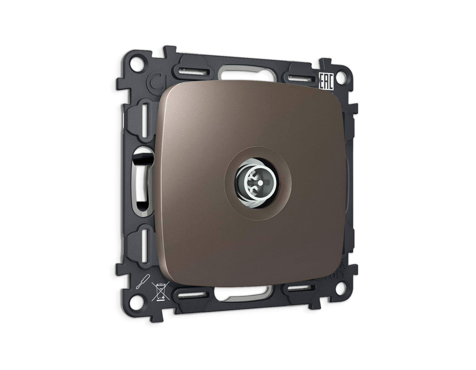 MO643005 Комплект механизма TV розетки оконечной экранированной 5-1000MHz 3dB OMEGA Темная бронза ма