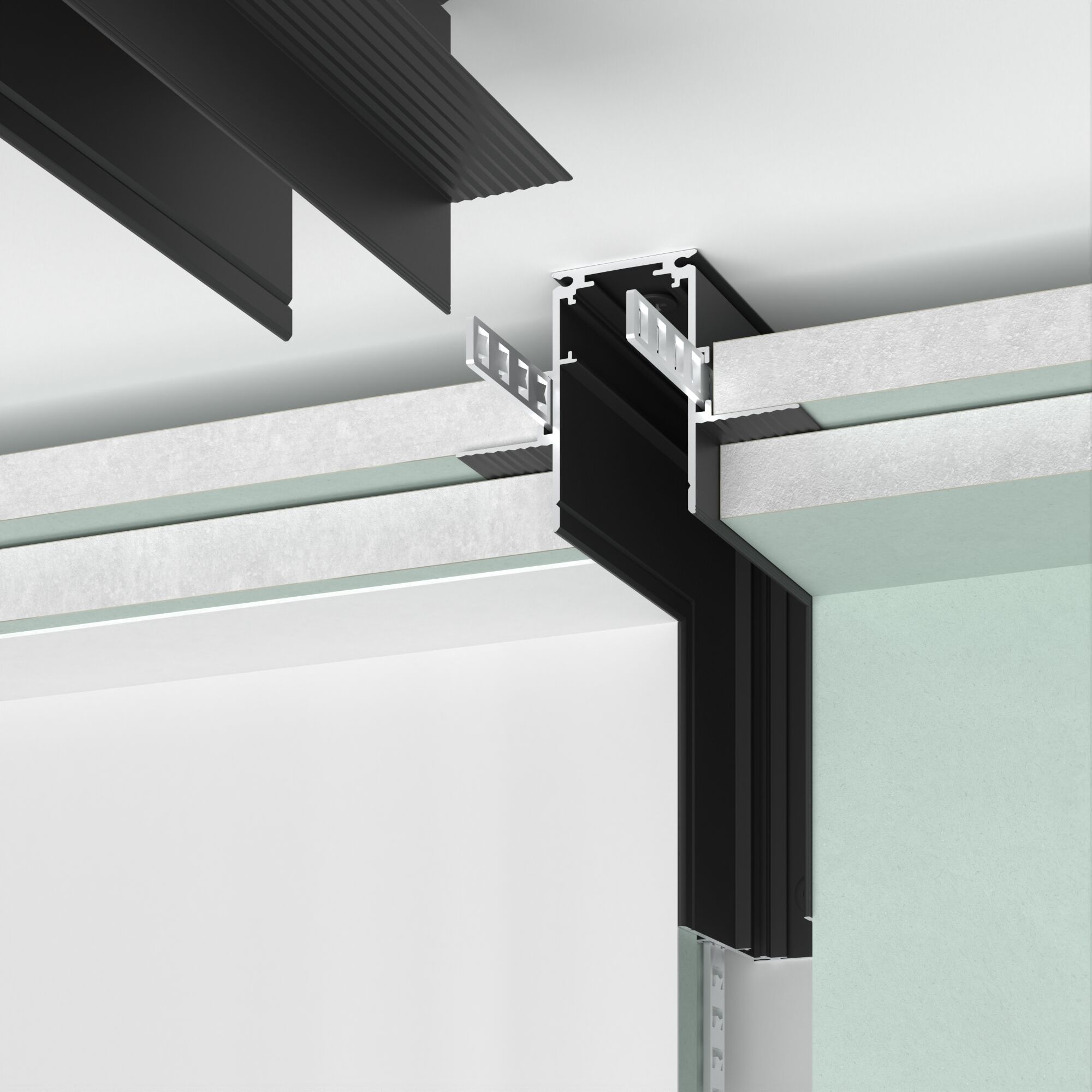 Slim Magnetic Коннектор угловой внутренний для встраиваемого шинопровода под ГКЛ 12,5мм черный 85211