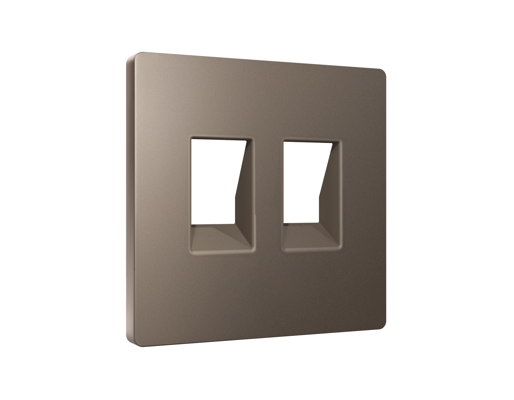 AP6421 Лицевая панель ALFA (Темная бронза матовый) для компьютерной/телефонной двойной розетки RJ-45