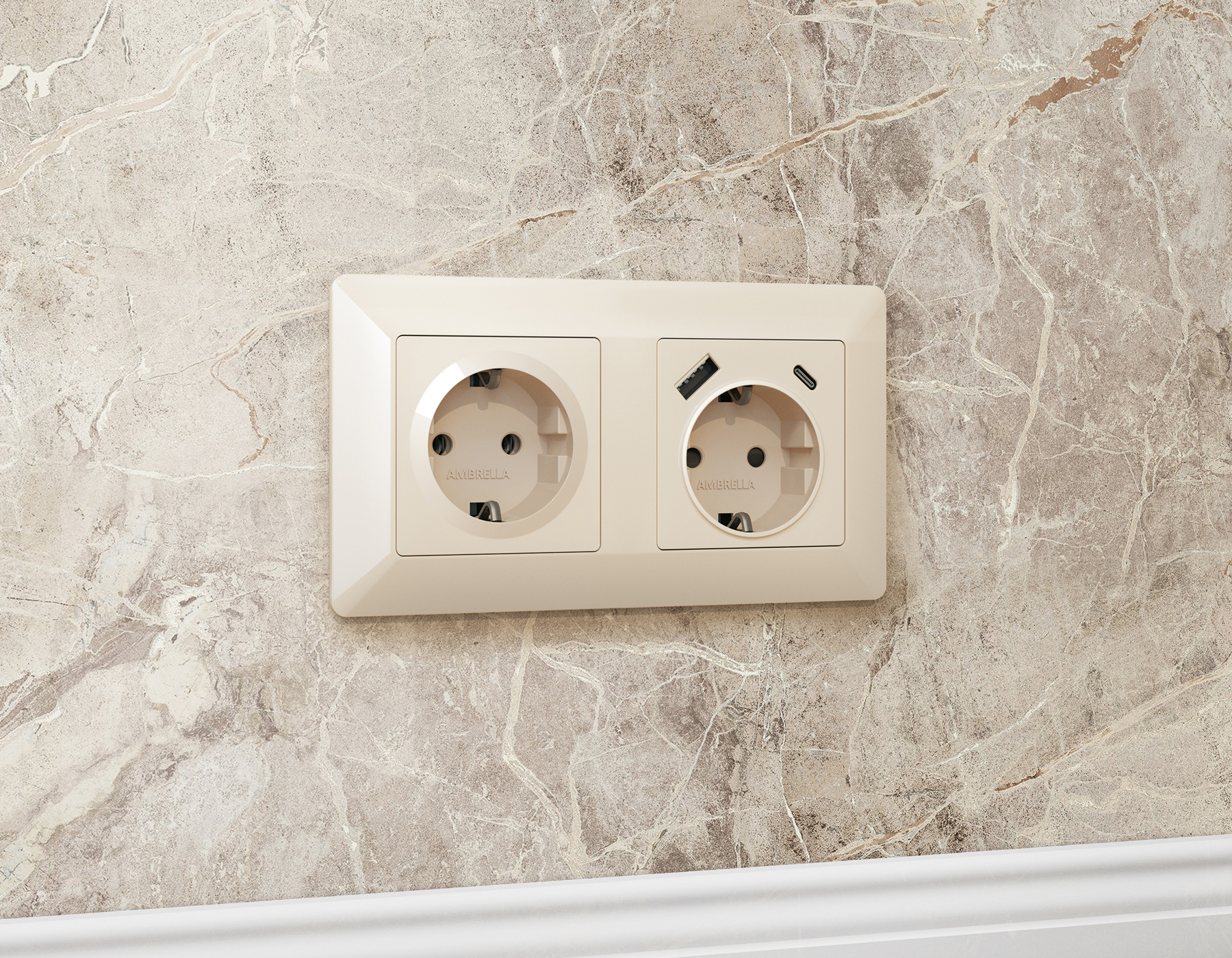 AF110302 Рамка ALFA Line (Бежевый глянец) 2-ая