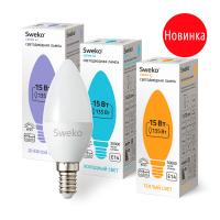 Светодиодная лампа SWEKO 42 серия 42LED-C35-15W-230-6500K-E14
