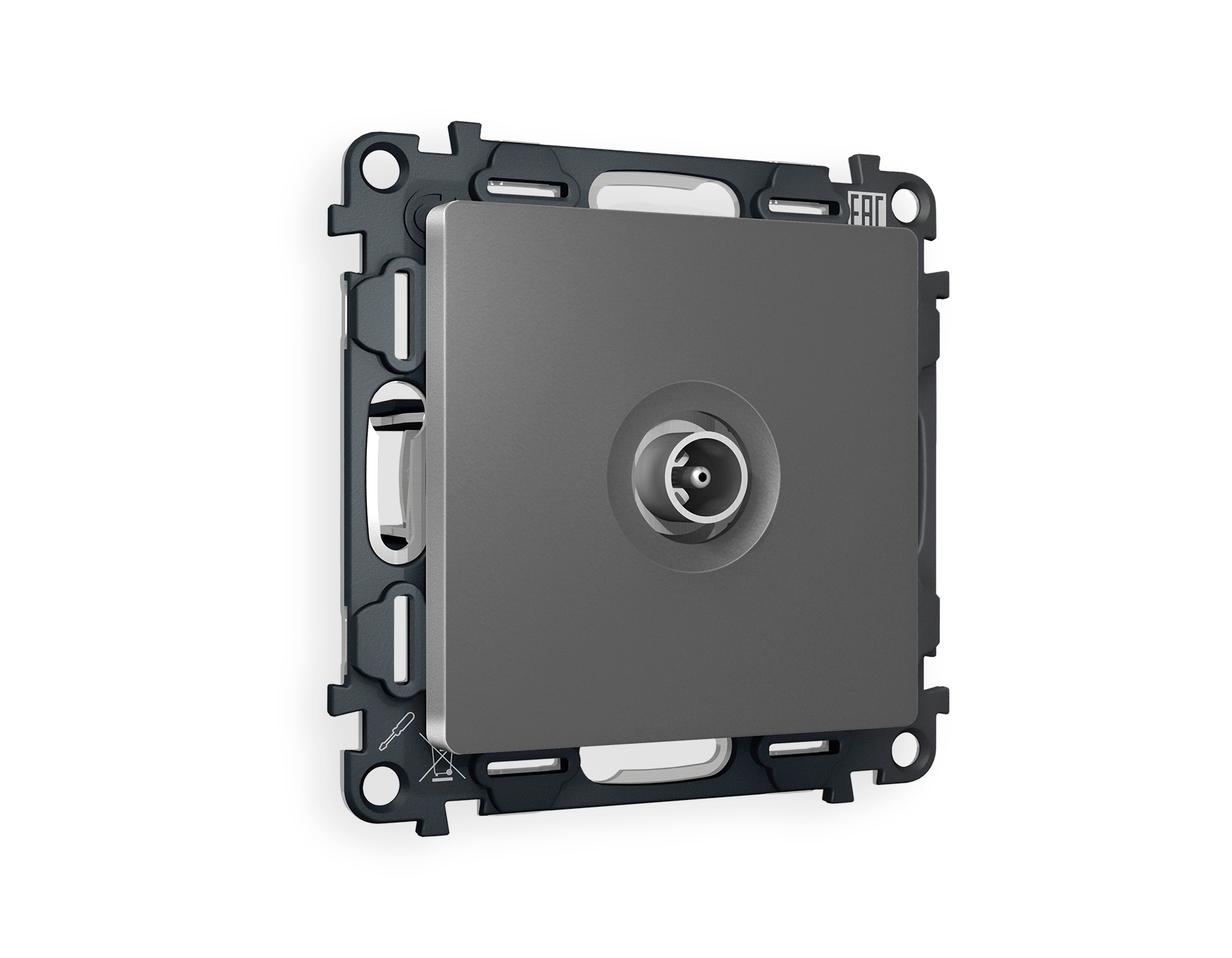 MA663030 Комплект механизма TV розетки прох ALFA Антрацит серый 5-1000 MHz 4dB QUANT (AP6630,VM211)