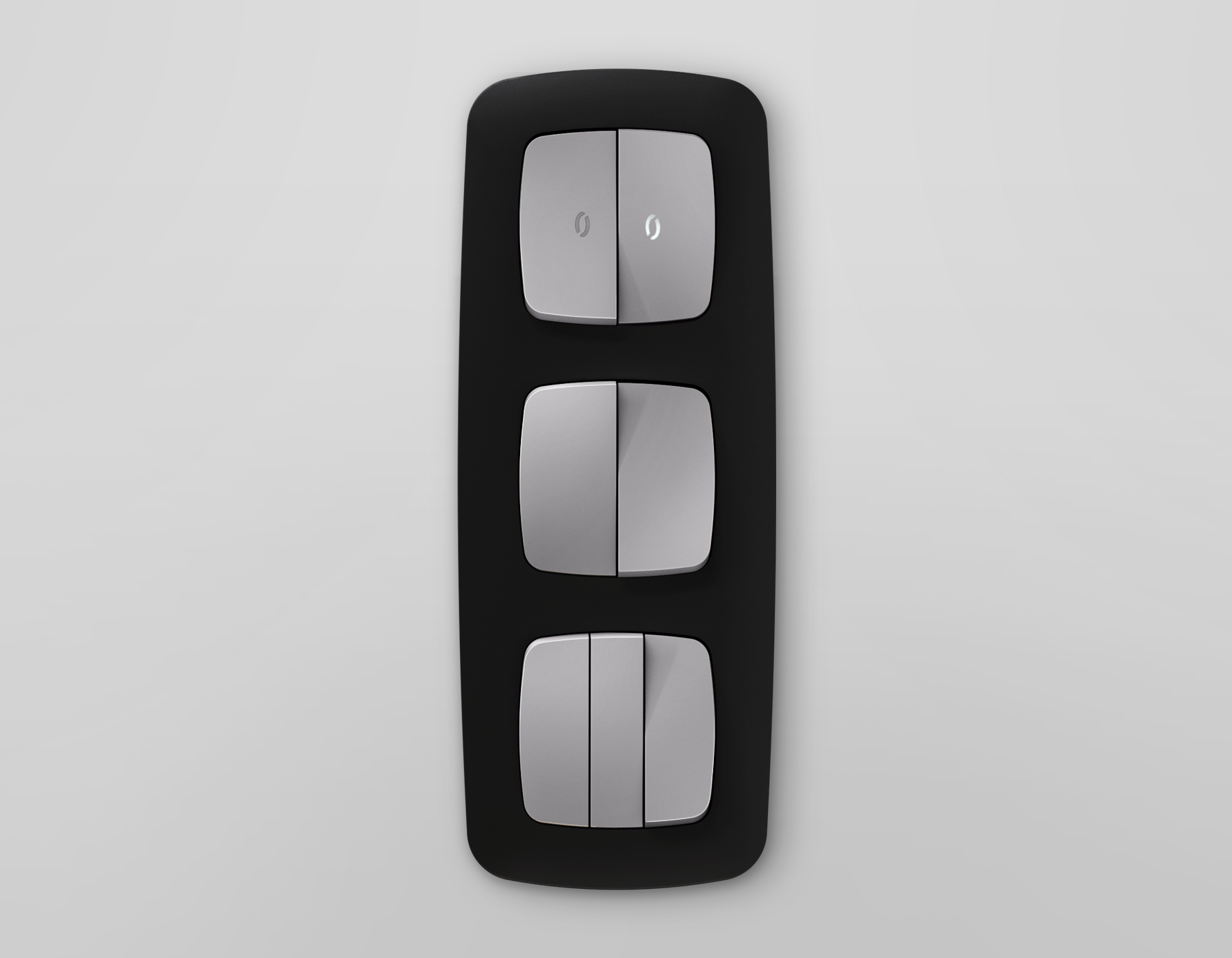 OP5040 Лицевая панель OMEGA (Сталь матовый) для 2-кл выключателей с подсветкой QUANT