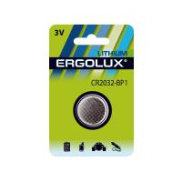 Батарейка Ergolux CR2032 BL-1 (CR2032-BP1, батарейка литиевая,3V)