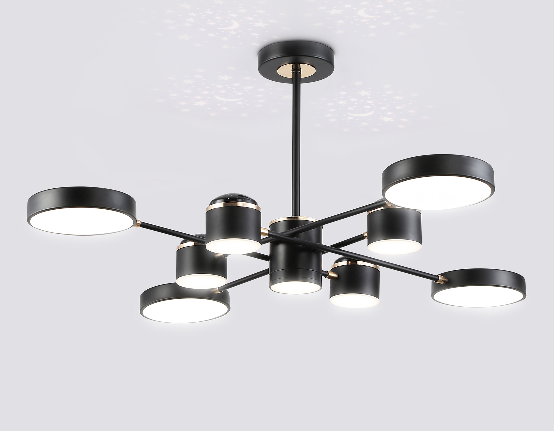 Светильник светодиодный подвесной AMBRELLA FL51629/9+4 BK/FGD черный/золото 132W 3000-6000K(без ПДУ)