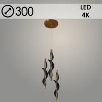 Подвес K38707/3HQ D BRASS+BK латунь/черный 42W LED 4000К d300 h1000, 24