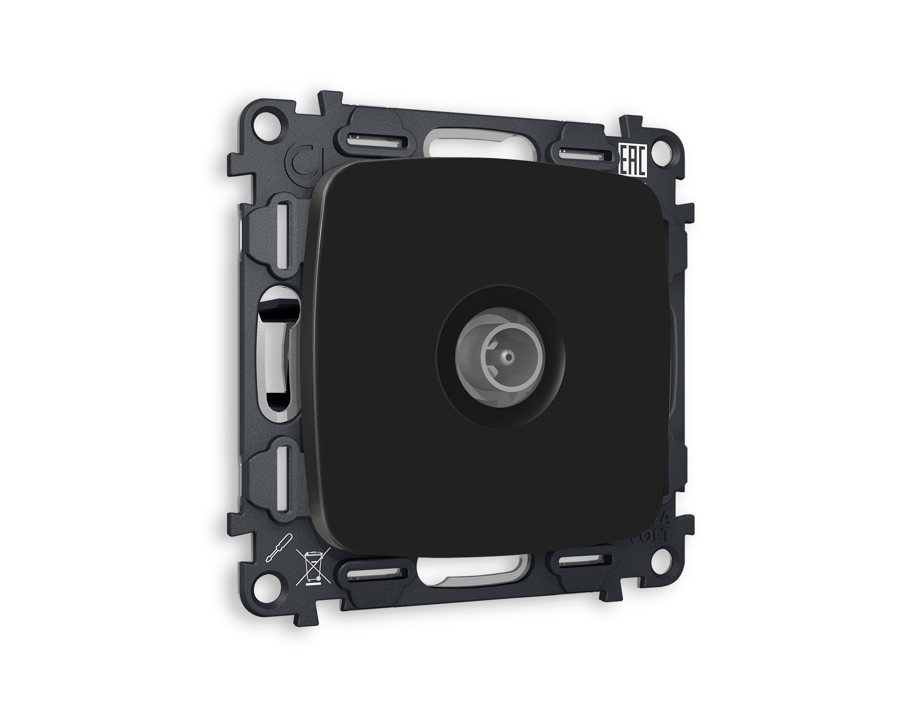 MO813010 Комплект механизма TV розетки оконеч OMEGA Черный матовый50-870 MHz 1dB QUANT(OP8130,VM202)