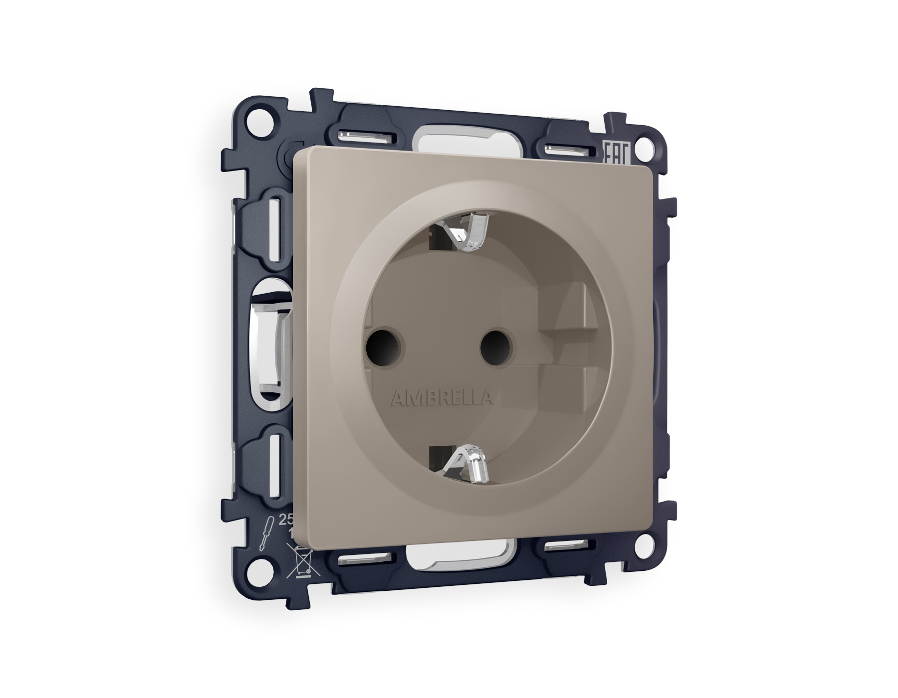 MA367010 Комплект механизма электр розетки ALFA Серо-бежев матовый с/з с шторк QUANT (AP3670,VM141)