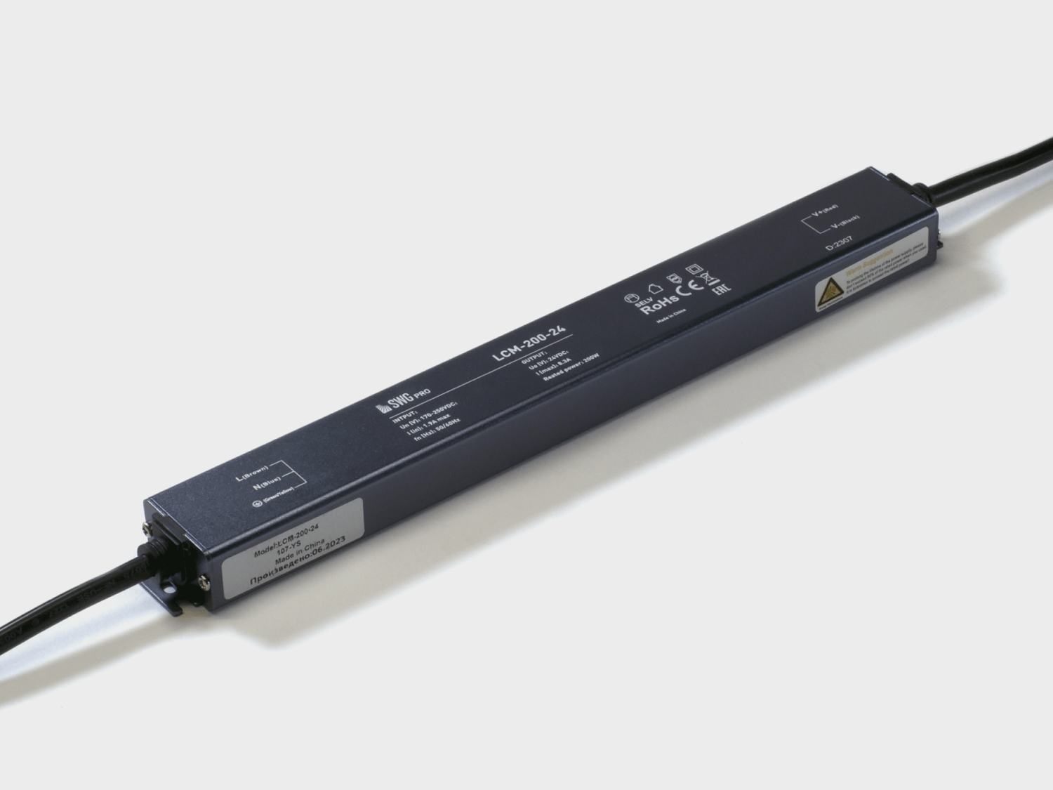 Блок питания LCM-200-24 200Вт, 24В, IP67 черный
