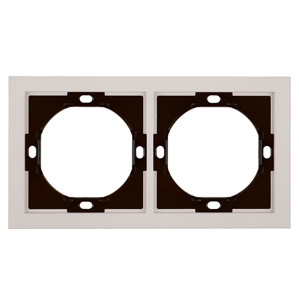 Рамка 2-местная, серия Мия, PFR00-3002-08, пудровый жемчуг