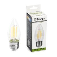 Лампа светодиодная FERON LB-66 7W 230V E27 4000K филамент  C35