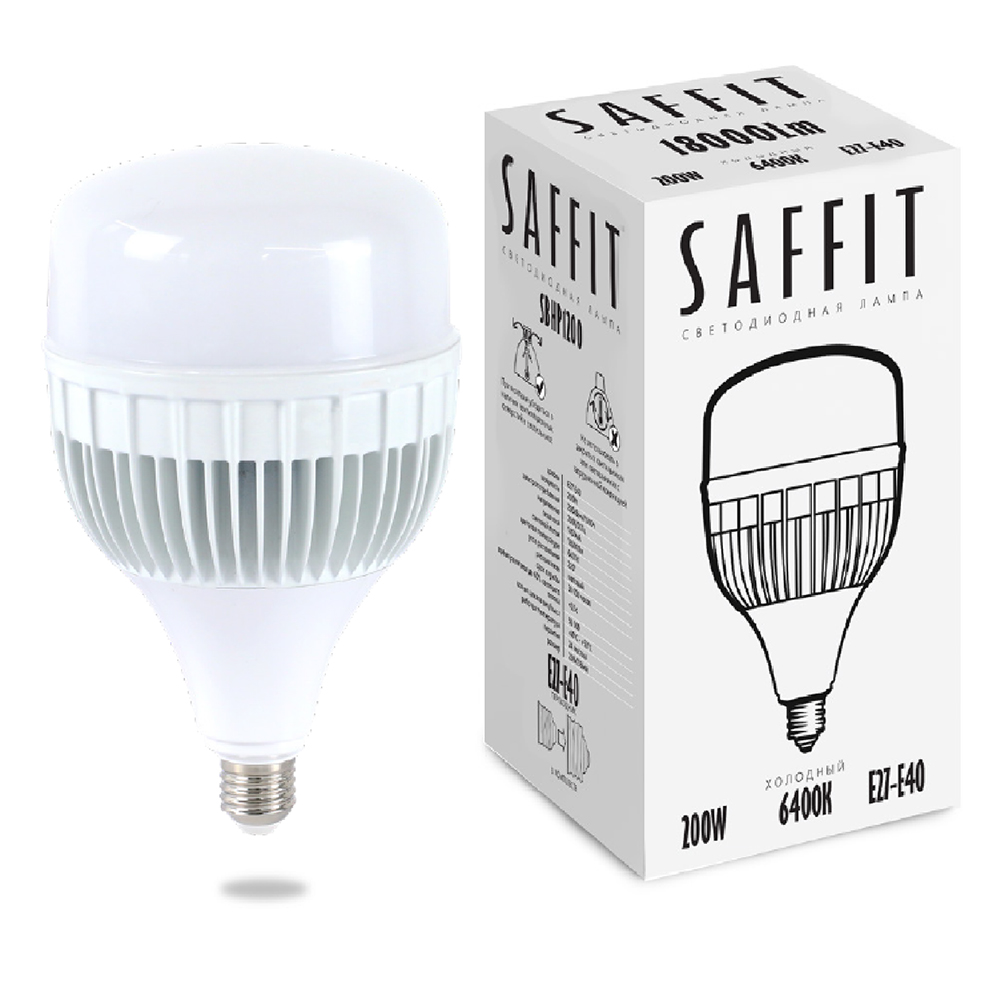 Лампа светодиодная, 200W 230V Е27-E40 6400K T140, SBHP1200
