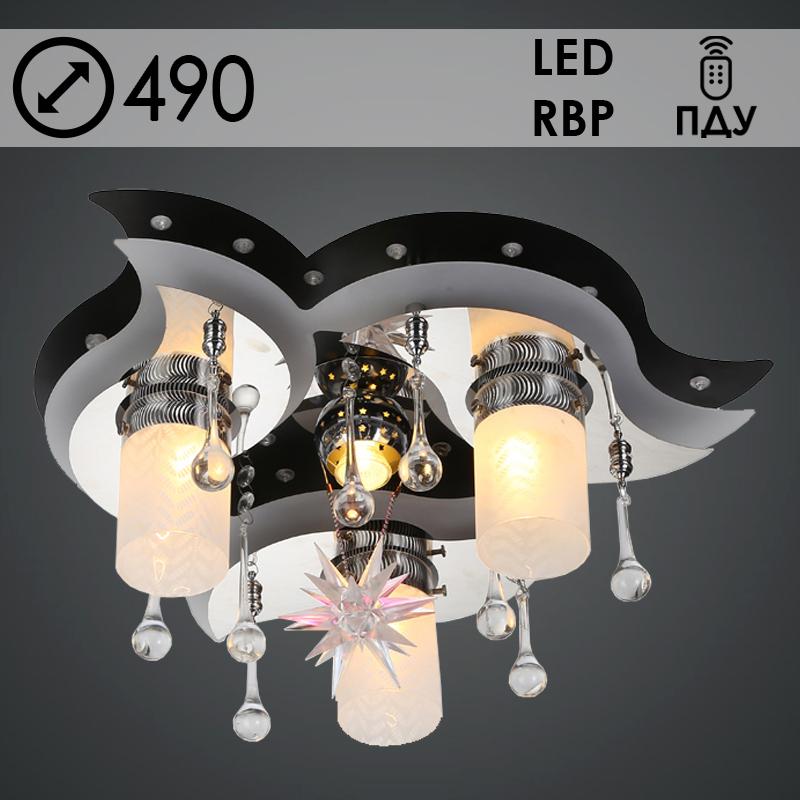 Люстра 5521/3+1 CR хром 3х40W Е14+1х35W MR11 ПДУ LED-RBP d490, 24