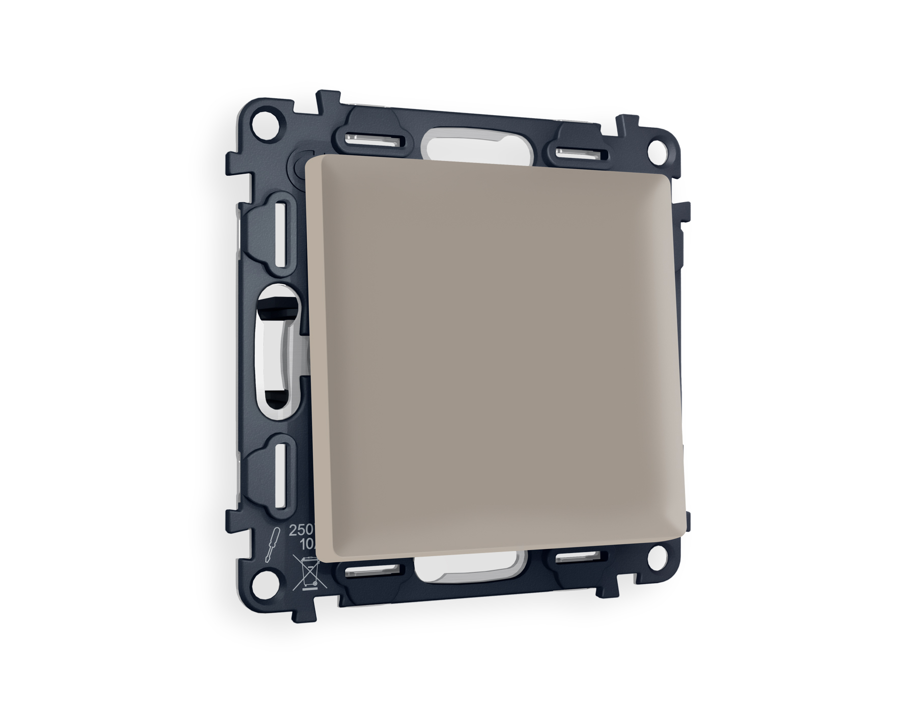 MA361020 Комплект механизма 1-кл прох.выкл ALFA Серо-бежевый матовый QUANT (AP3610,VM105)