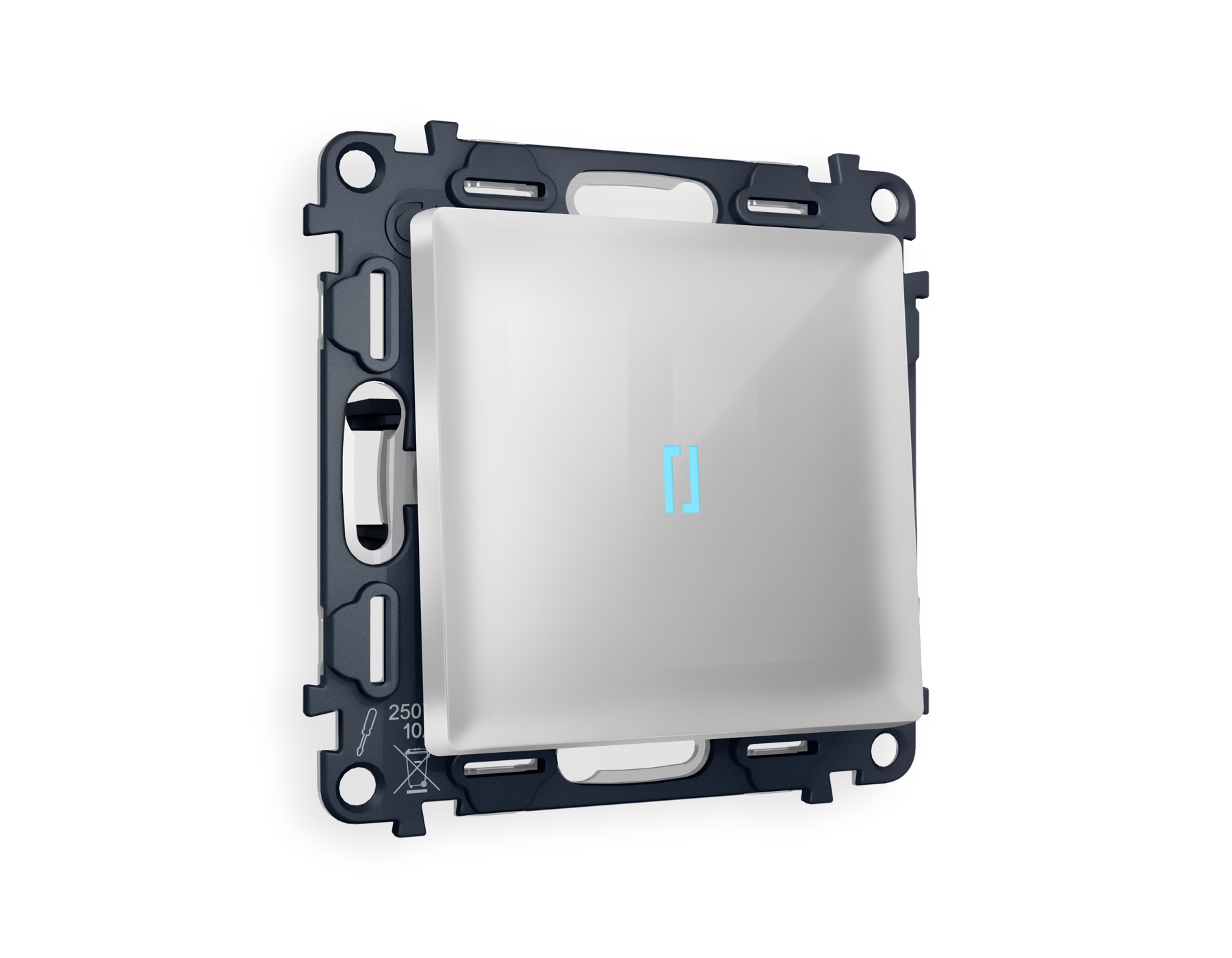 MA402020 Комплект механизма 1-кл выкл с подсв 10000K ALFA Серебро глянец QUANT (AP4020,VM101,G17B)