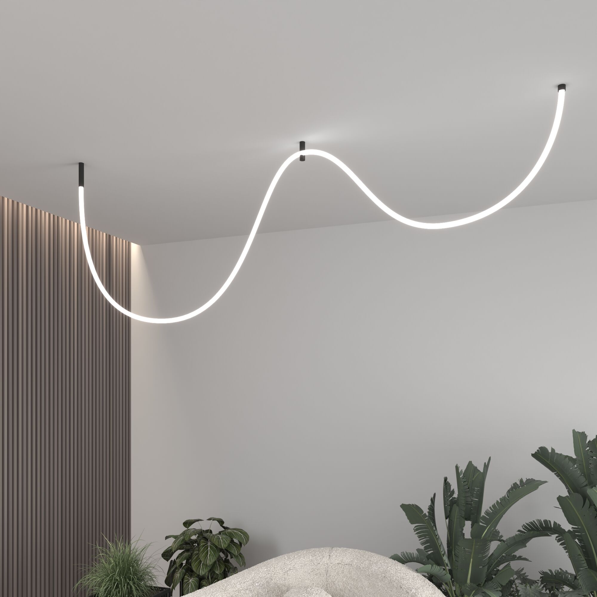 Гибкий неон 336Led 12W IP20 4200K Full light круглый дневной белый, 3 м (24V 12W 336Led 2835 IP20) 2