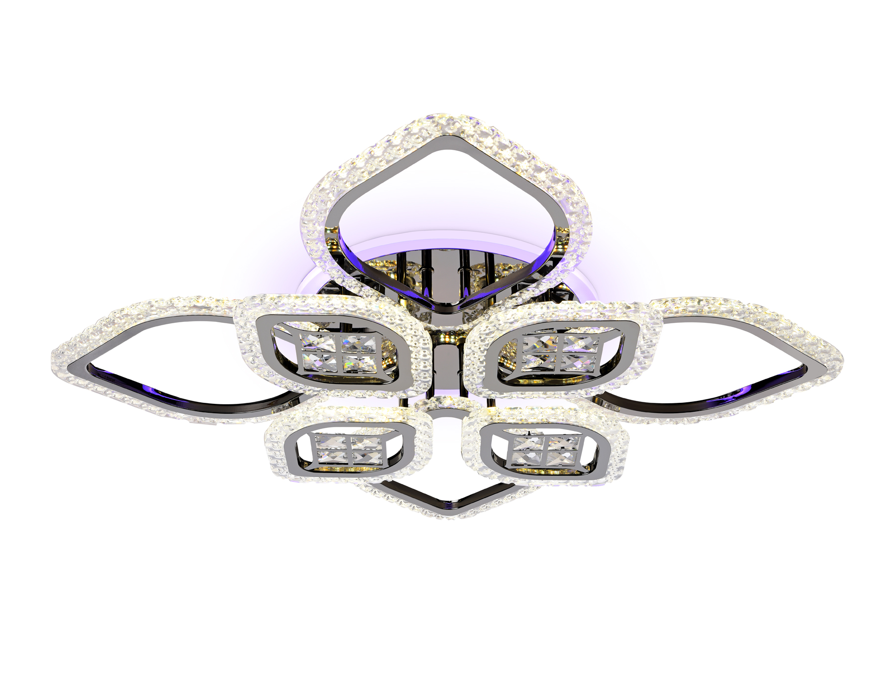 Светильник Ambrella FA2835/4+4 DCH черный хром 3000K/4200K/6400K 118W 750*750*120 (ПДУ РАДИО 2.4G)