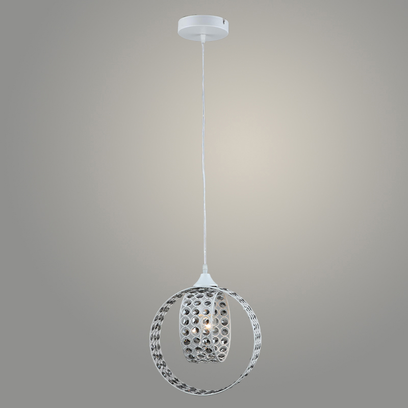 Подвес E2304/1HQ WT белый/хрусталь 1х40W Е27 d240 h800, QH23