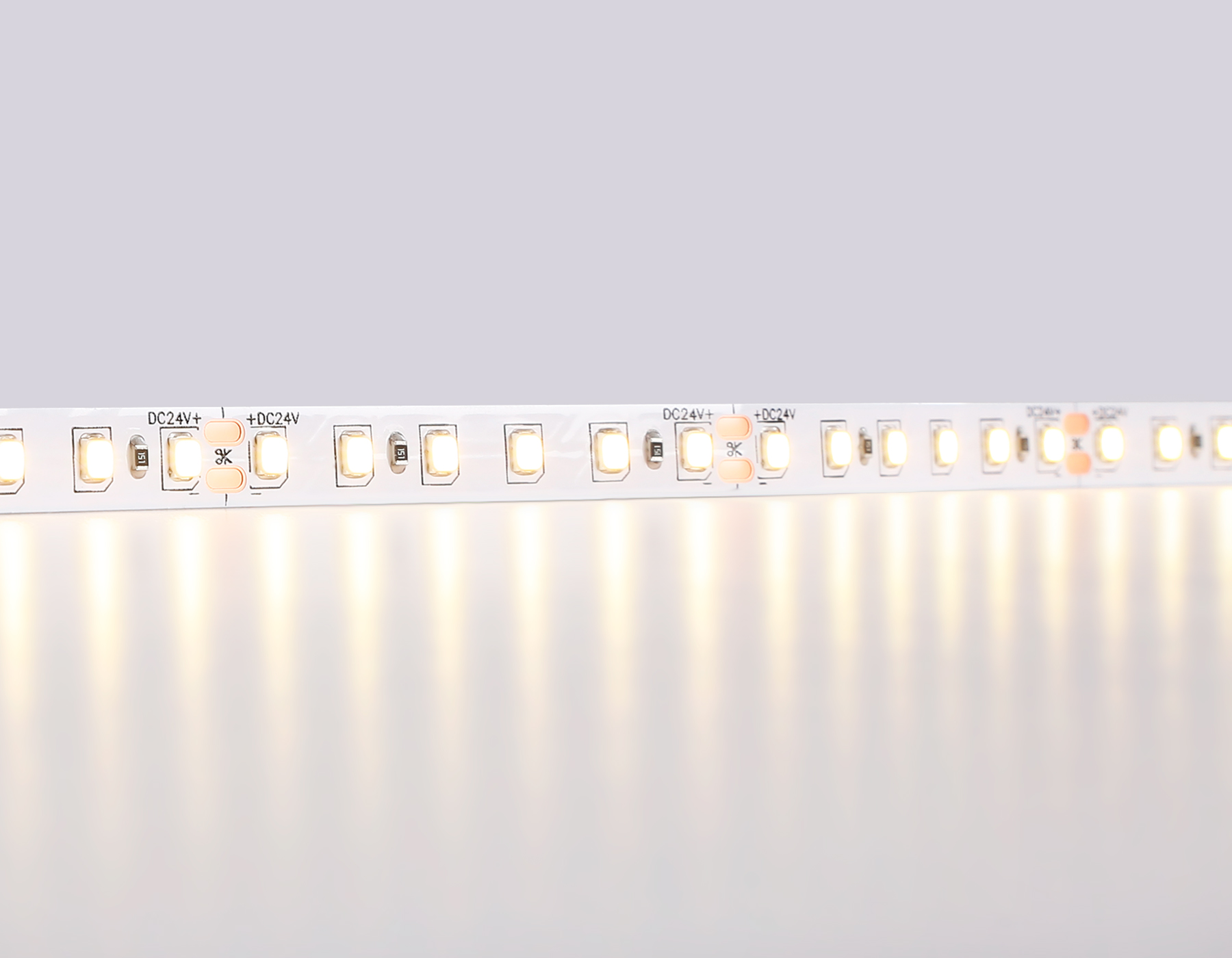 Светодиодная лента AMBRELLA GS3101 2835 120Led/ 10W m/ 24V IP20 3000K/ 5000*8*1.2mm (2 конт.)