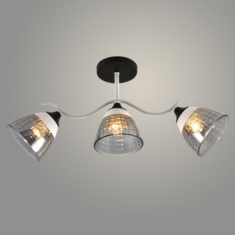 Люстра XA1454B/3 WH+BK белый/черный 3х60W E27 d620 h285, HN23