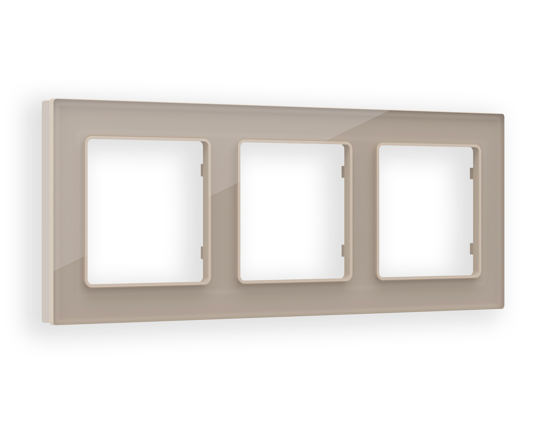 AF380603 Рамка ALFA Platos (Серо-бежевый Стекло закаленное натуральное) 3-ая