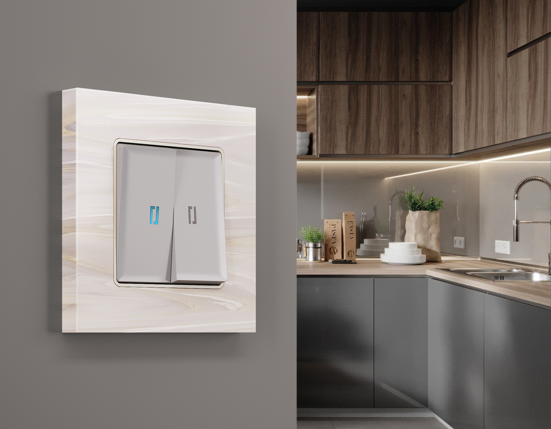 AF930304 Рамка ALFA Grand (Бежевый мрамор) 4-ая