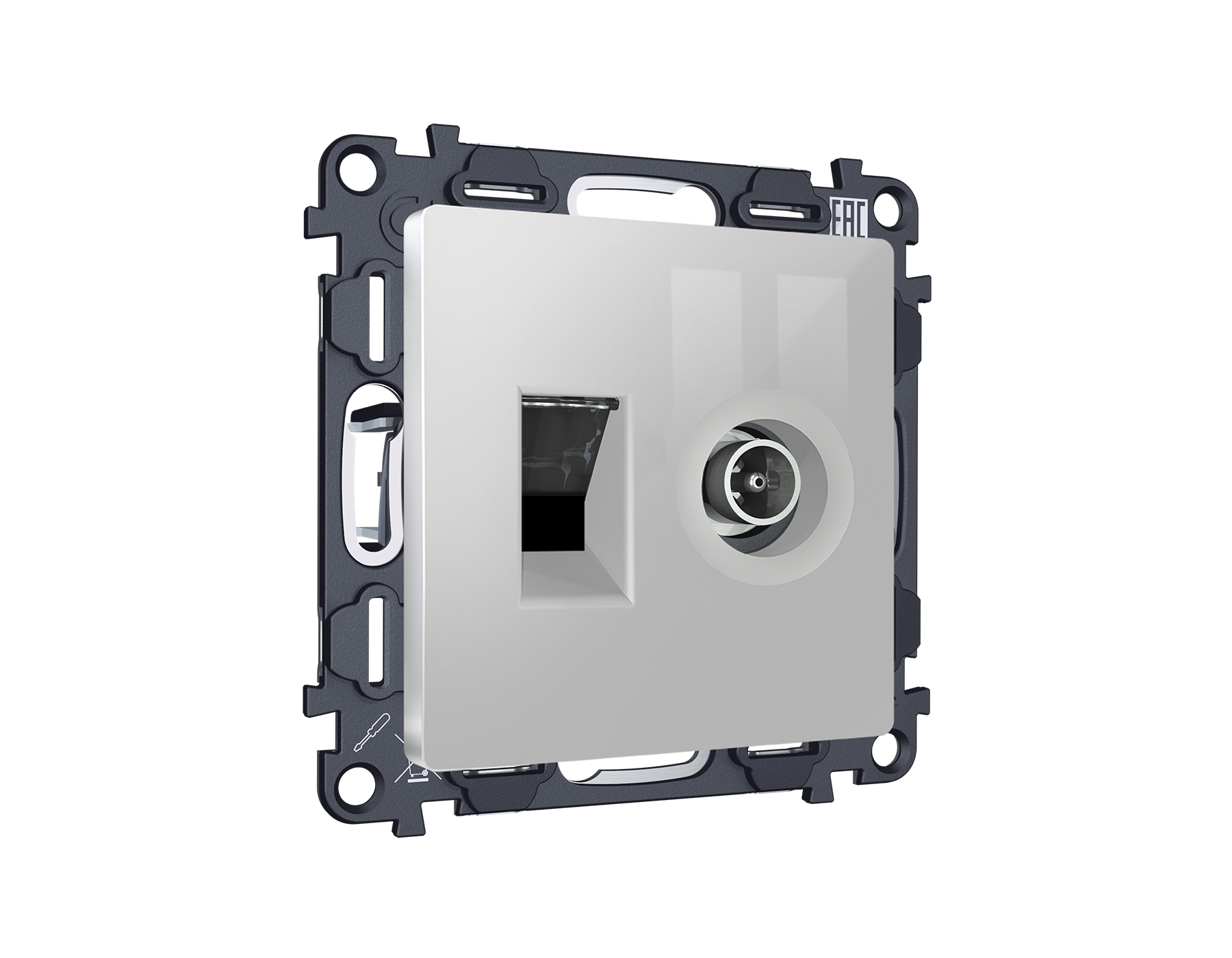 MA412510 Комплект механизма розетки компьютерной + TV оконечной RJ-45 с автоматической защитной штор