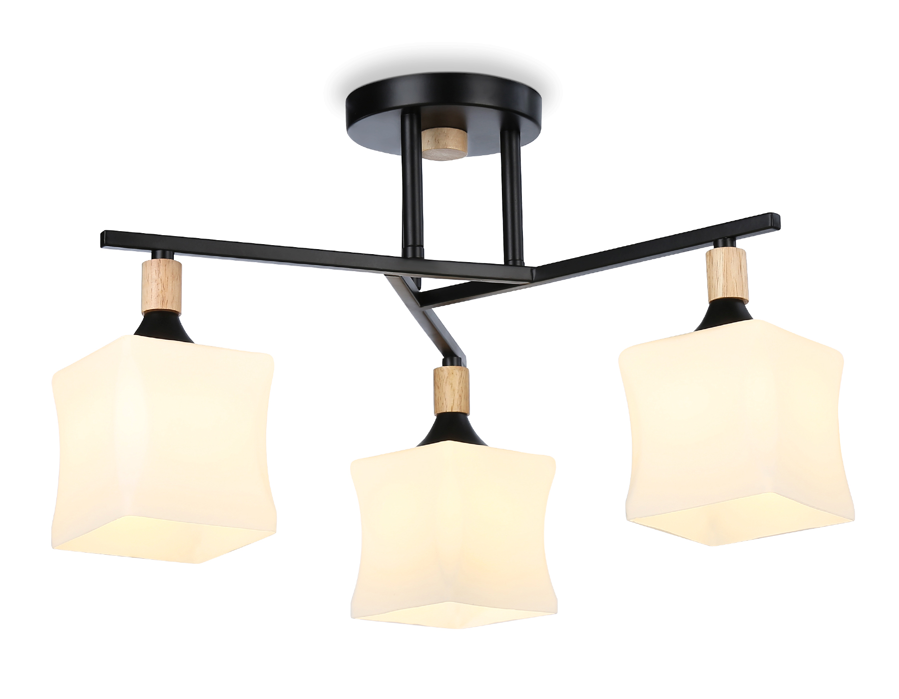 Светильник подвесной Ambrella TR9493/3 BK/FR черный/белый матовый E27/3 max 40W D470*280