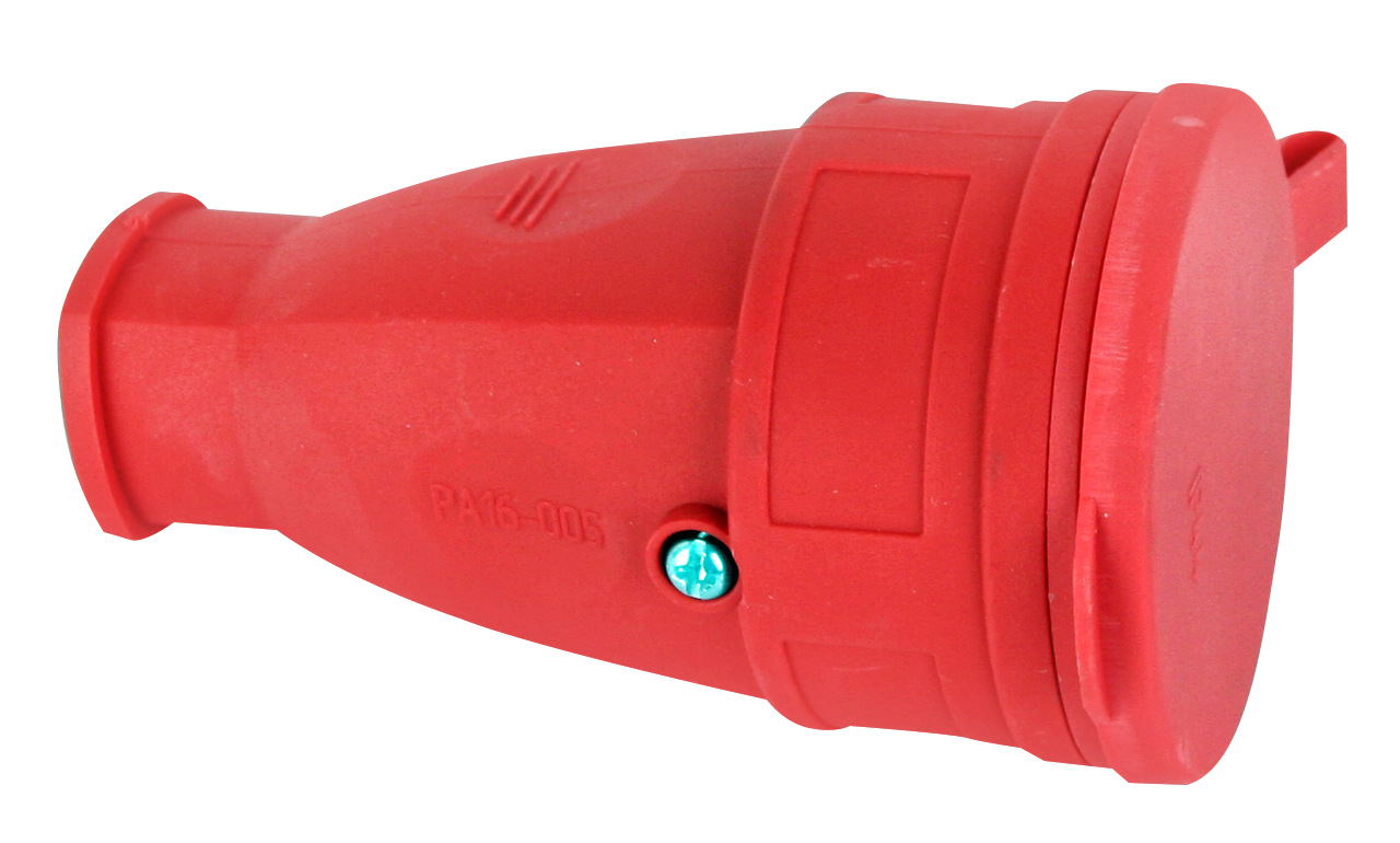 Volsten Sb1-MZ Red, Каучуковая розетка IP44 Красная (1 гнездо,разборная,земля, Модель РА16-005)