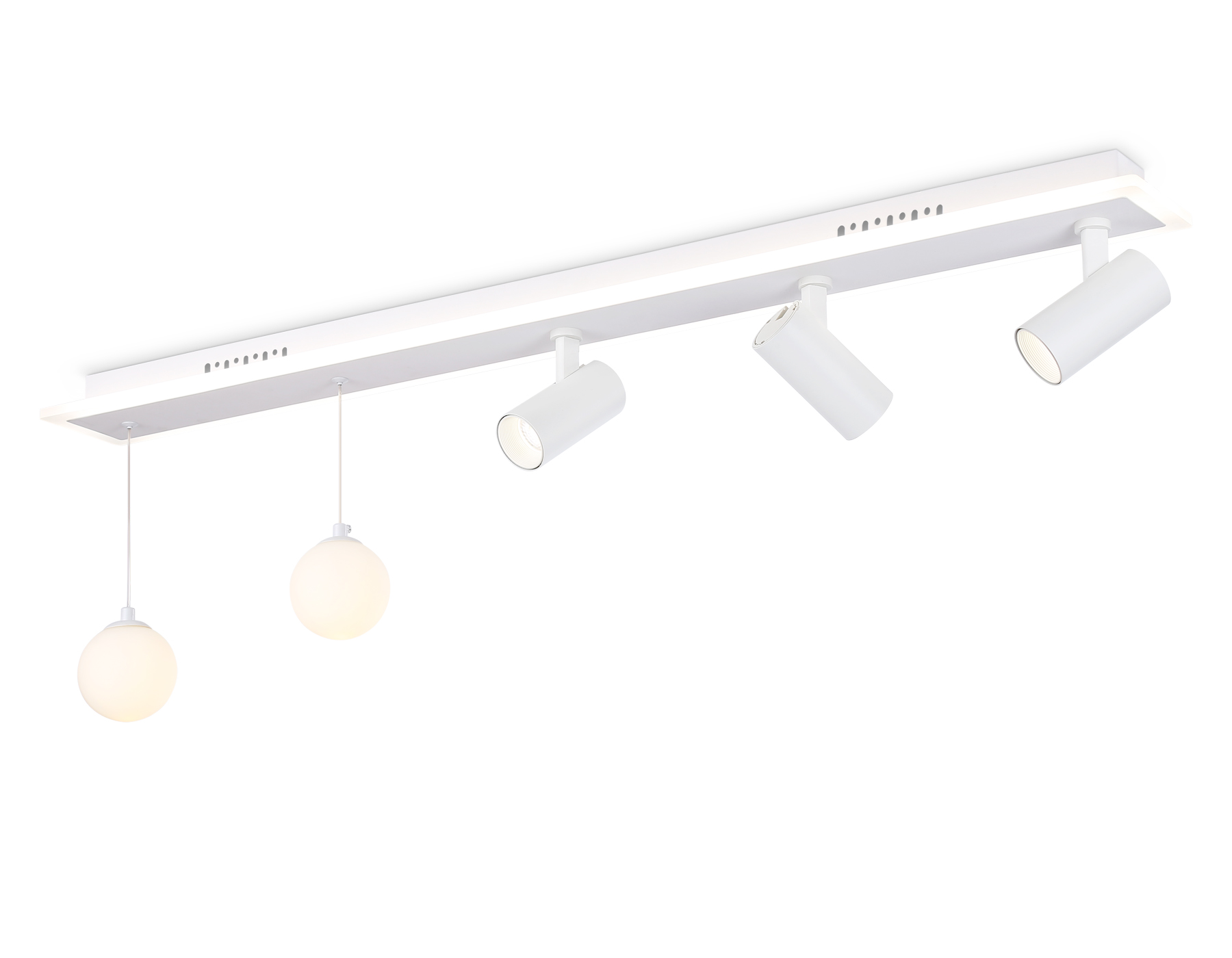 Светильник Ambrella FL66201/1+5 WH белый 67W 3000K-6400K+G9/2 1000*100*400 (ПДУ ИК)