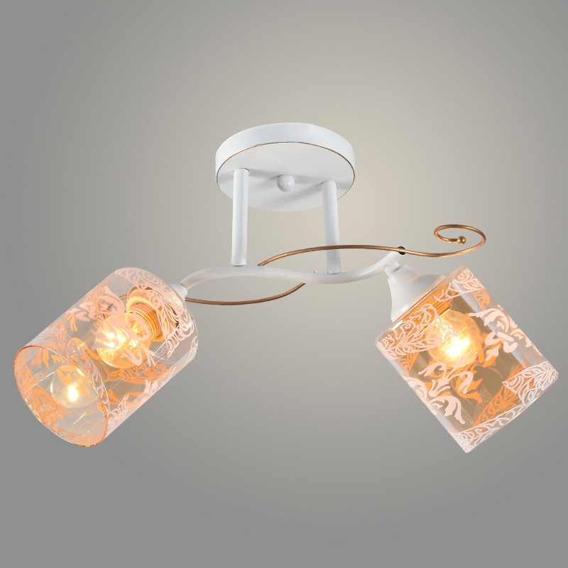 Люстра XA1307/2 WH+FGD белый/золото 2х60W E27 d460 h260