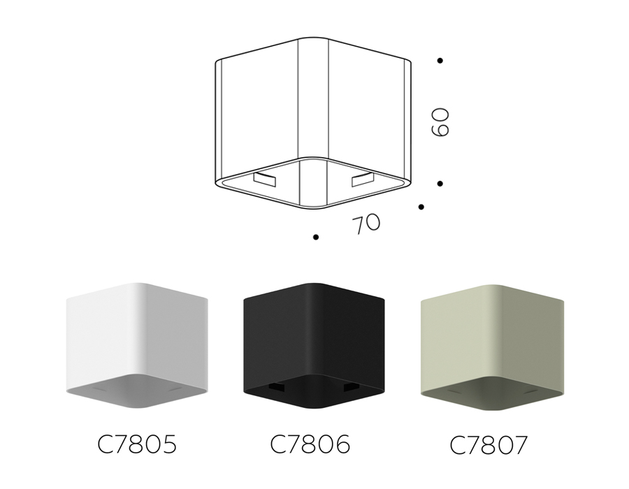 Корпус светильника накладной 70*70mm C7805 SWH белый песок 70*70*H60mm MR16 GU5.3