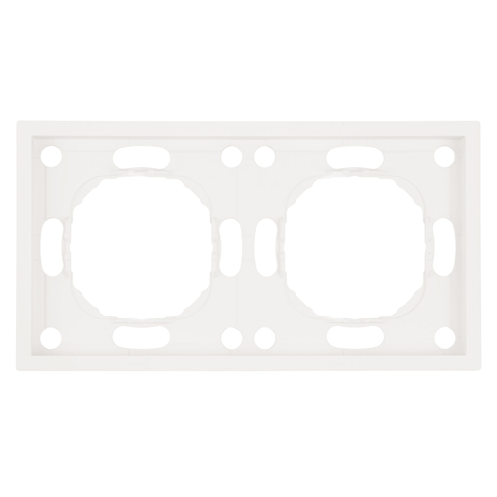 Рамка 2-местная, серия Эмили, PFR00-5002-01, белый фарфор, soft touch