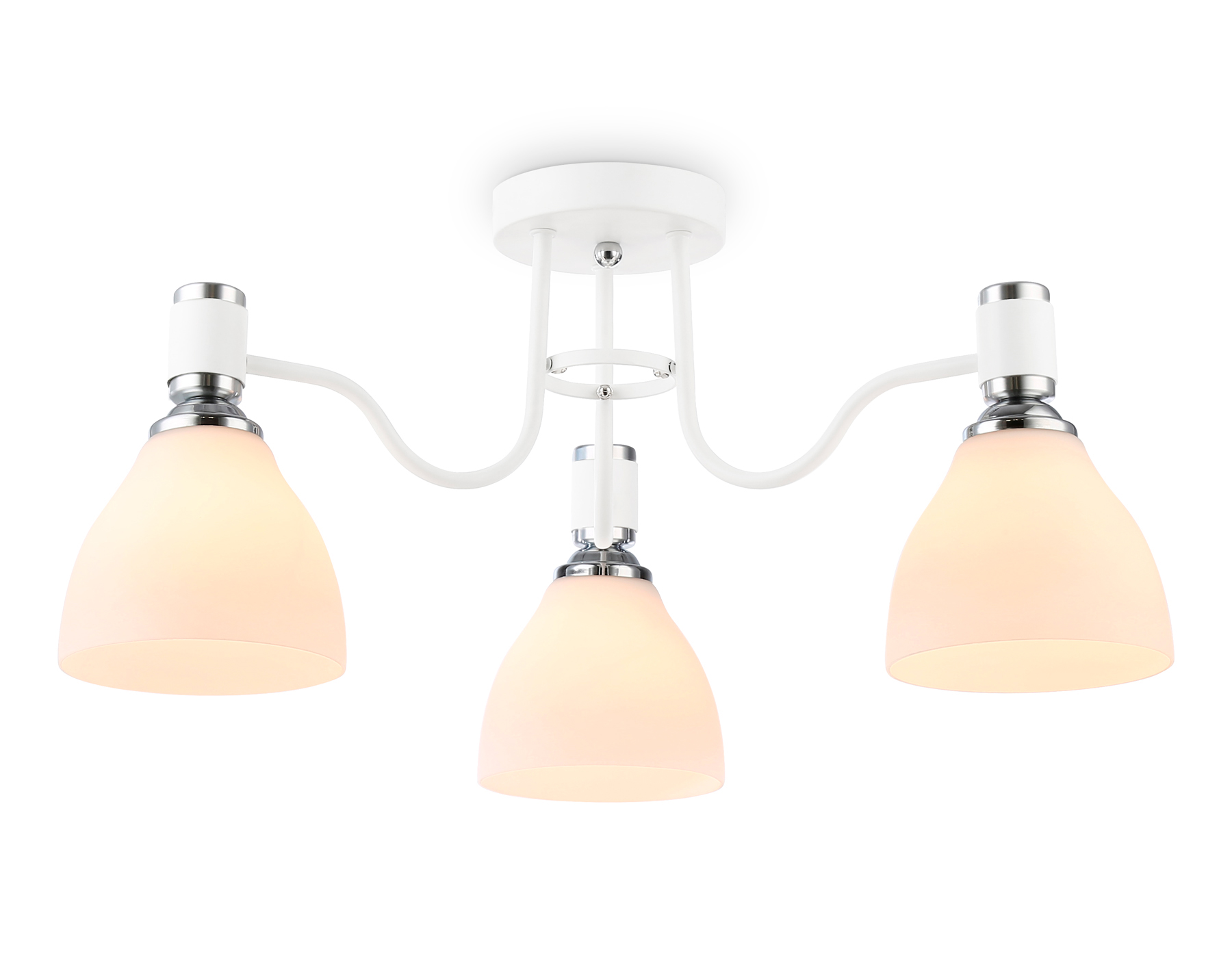 Светильник потолочный Ambrella TR303302/3 WH/CH/FR белый/хром/белый матовый E27*3 max60W D600*270