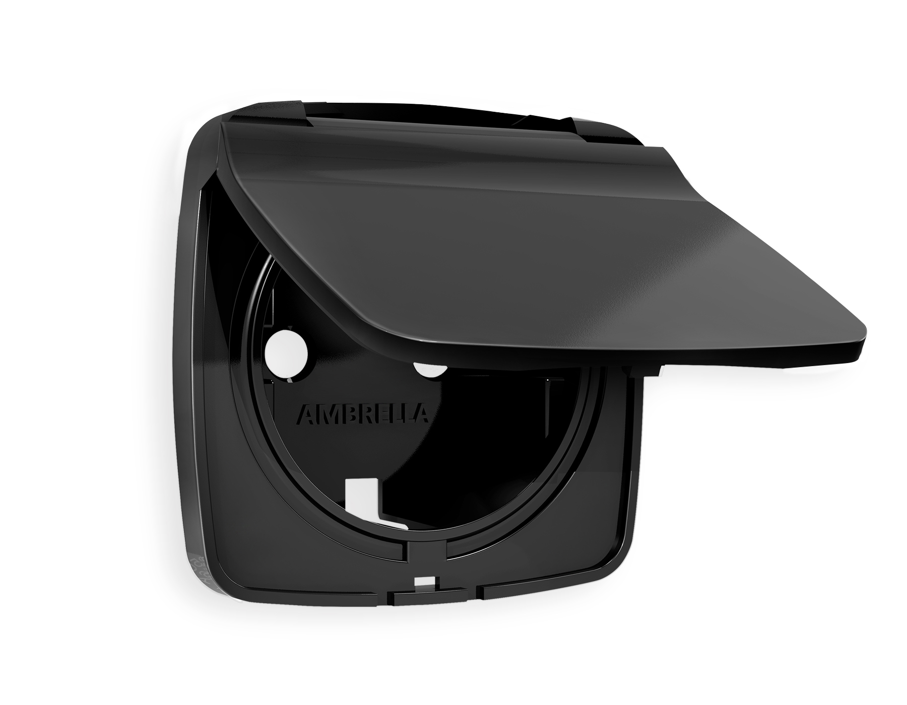 OP8080 Лицевая панель OMEGA (Черный матовый) для электр розетки с/з со шторками защ.крыш IP44 QUANT