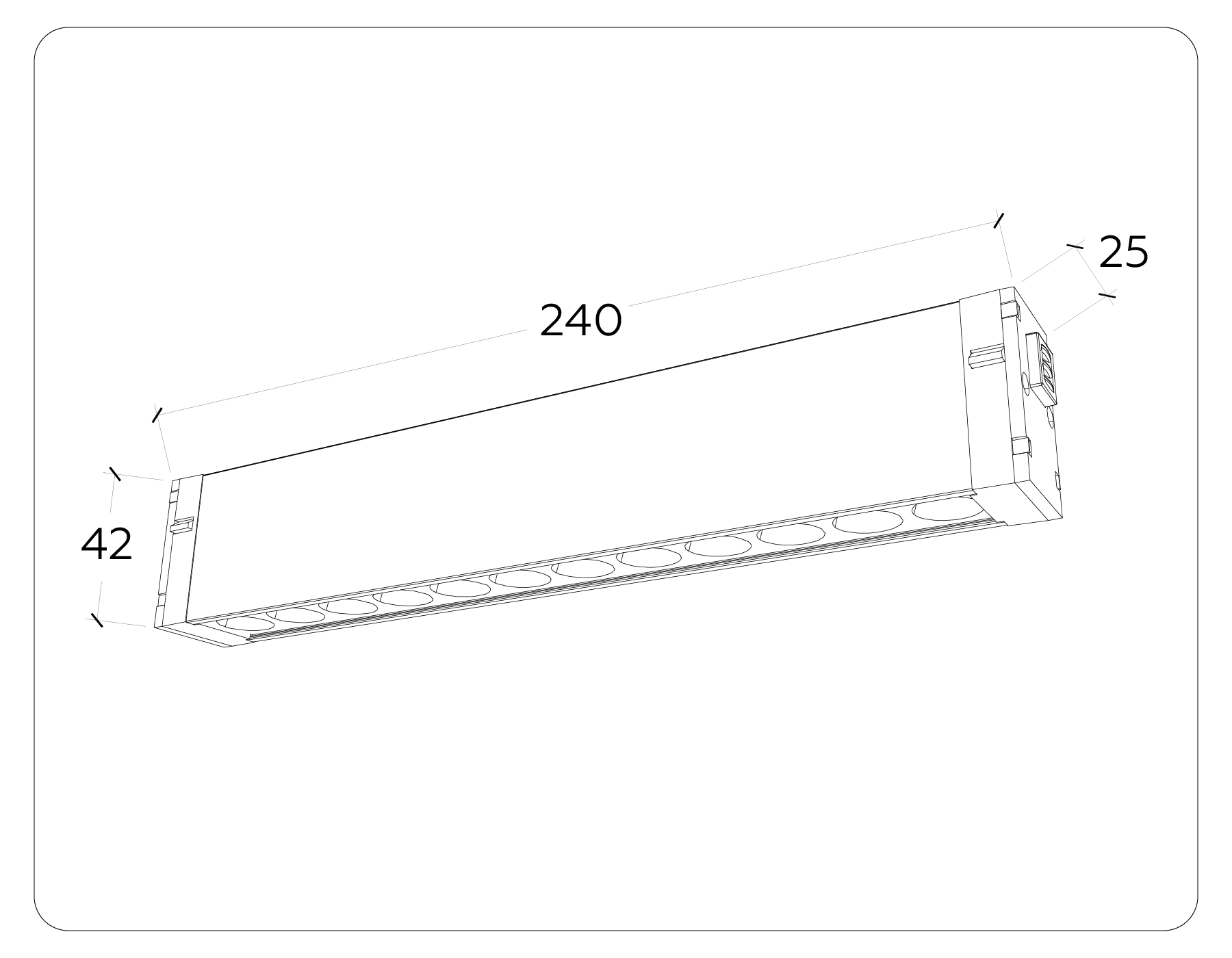 Светильник для Magnetic 220V GL1302 BK черный IP20 12W 3000K-6400K 24° 232*25*42 (Без ПДУ)димм.управ
