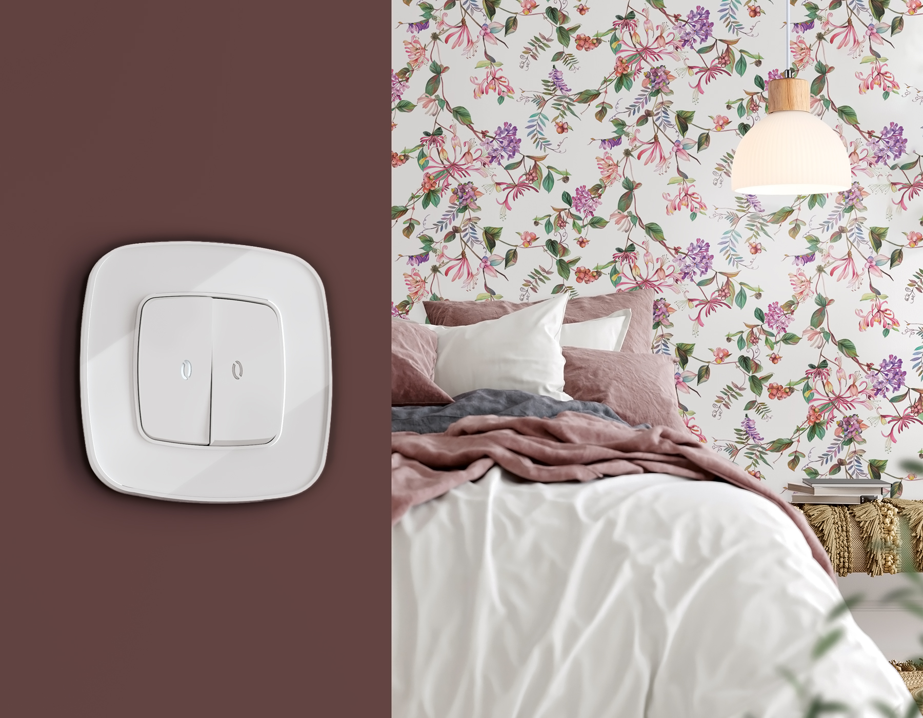 OP1040 Лицевая панель OMEGA (Белый глянец) для 2-кл выключателей с подсветкой QUANT