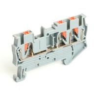 Зажим пружинный, 3-проводной проходной ЗНИ - 2,5 , JXB PT 2.5  TW, серый LD573-1-25