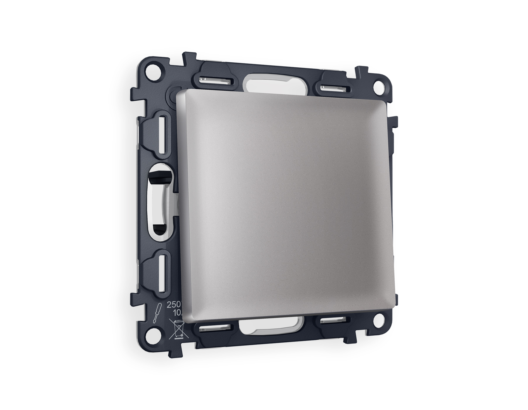 MA501010 Комплект механизма 1-кл выключателя ALFA Сталь матовый QUANT (AP5010, VM101)