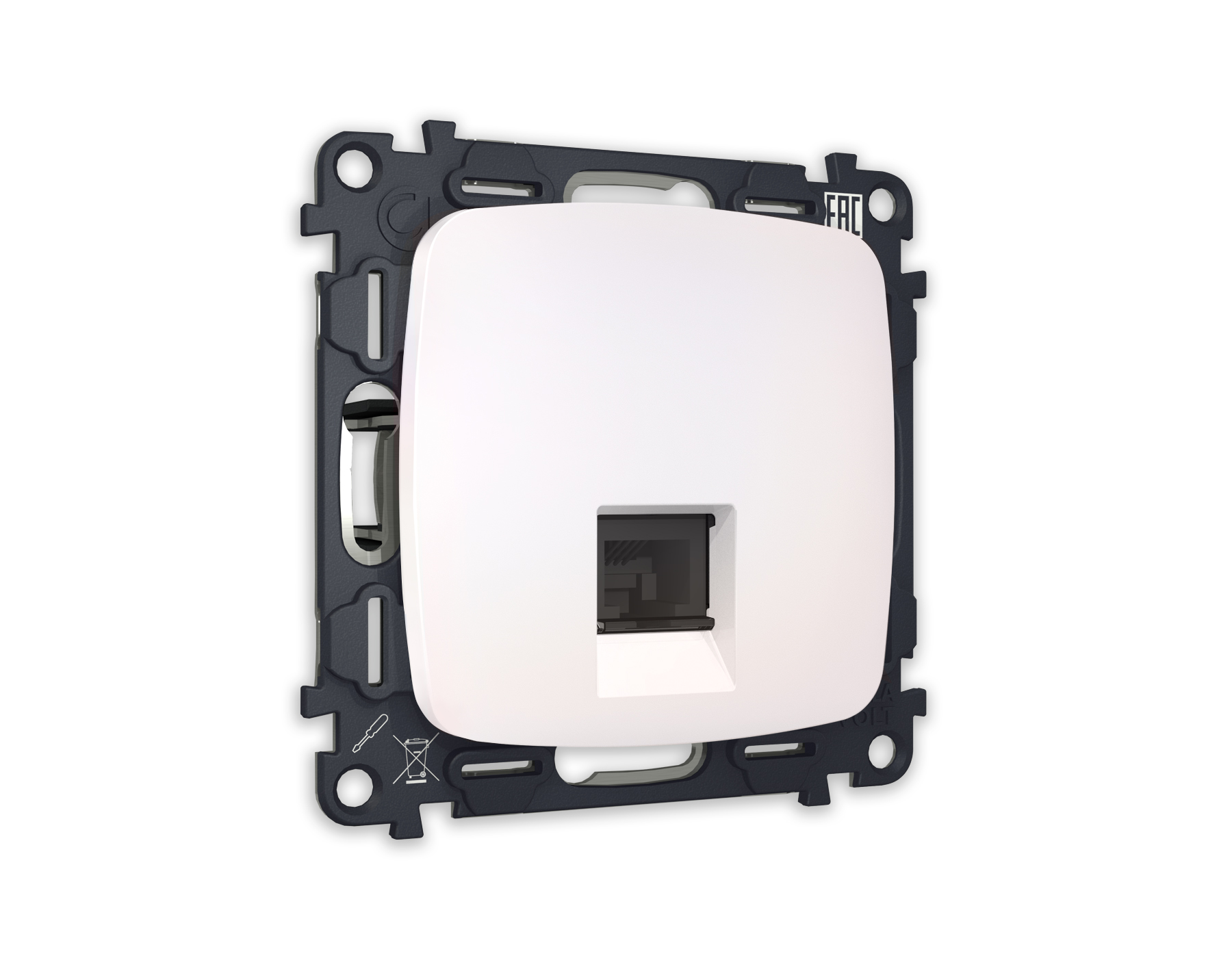 MO212010 Комплект механизма компьютер розетки OMEGA Жемчуг RJ-45(8P8C) шторк QUANT(OP2120,VM188)