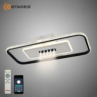Люстра светодиодная ESTARES MOND 65W 5DL 2SL-APP-610x250x60-BLACK/WHITE/CRYSTAL-220-IP20 Управляемая