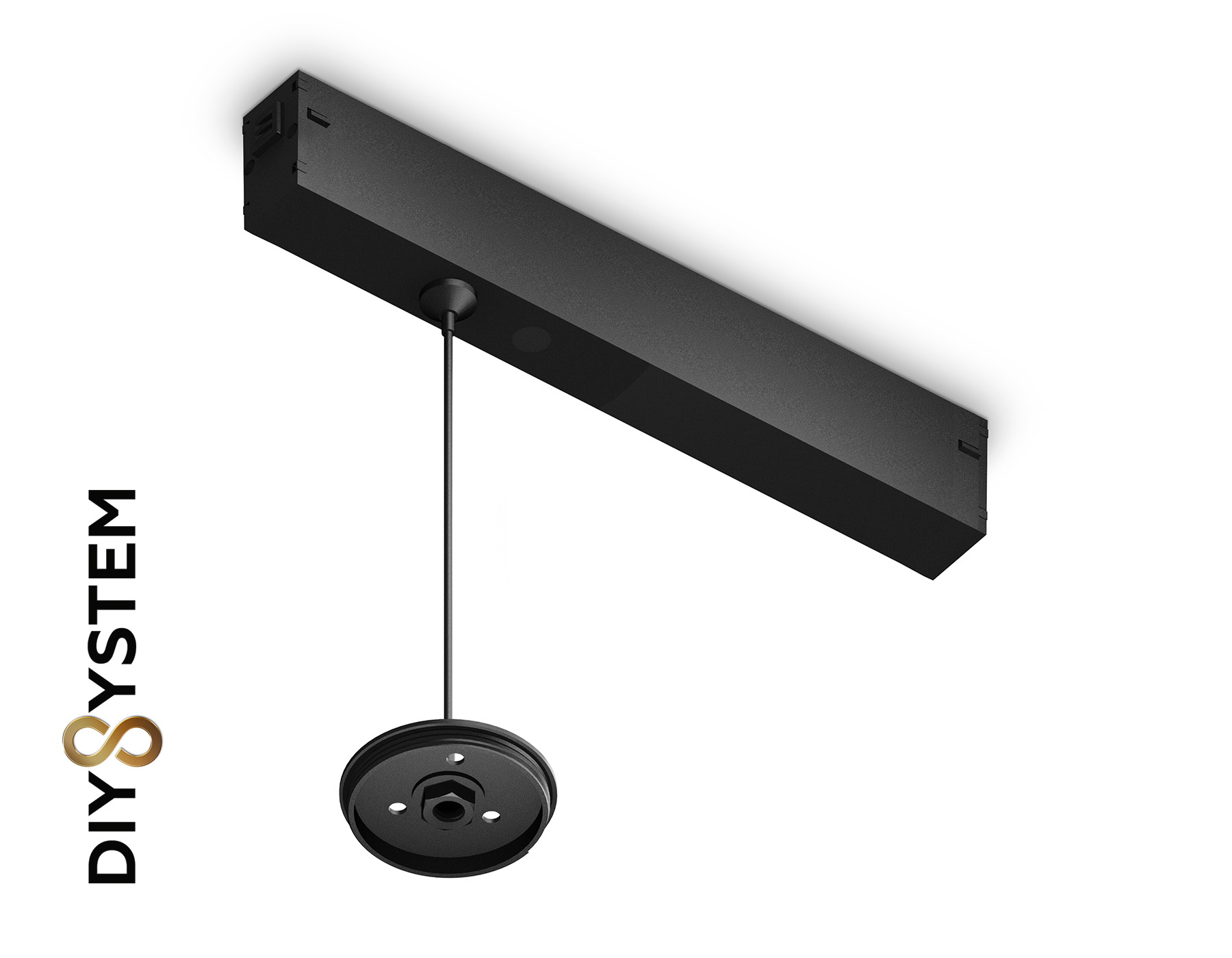 Крепеж трековый подвесной для корпуса DIY D60mm Magnetic 220V A2652 BK черный 240*42*25 H1500