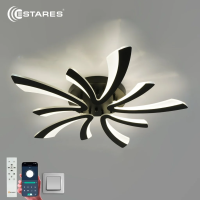 Люстра светодиодная ESTARES ALESSIA 100W 5F-APP-750х76-BLACK/WHITE-220-IP20