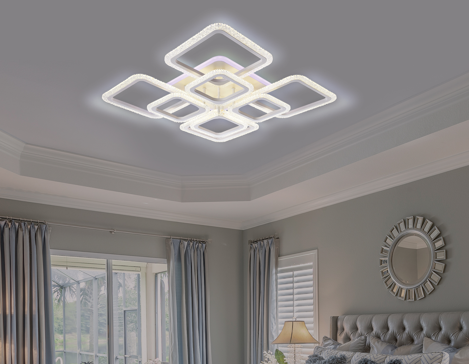 Светильник Ambrella FA5303 WH белый 171W 840*840*130 (ПДУ РАДИО 2.4)