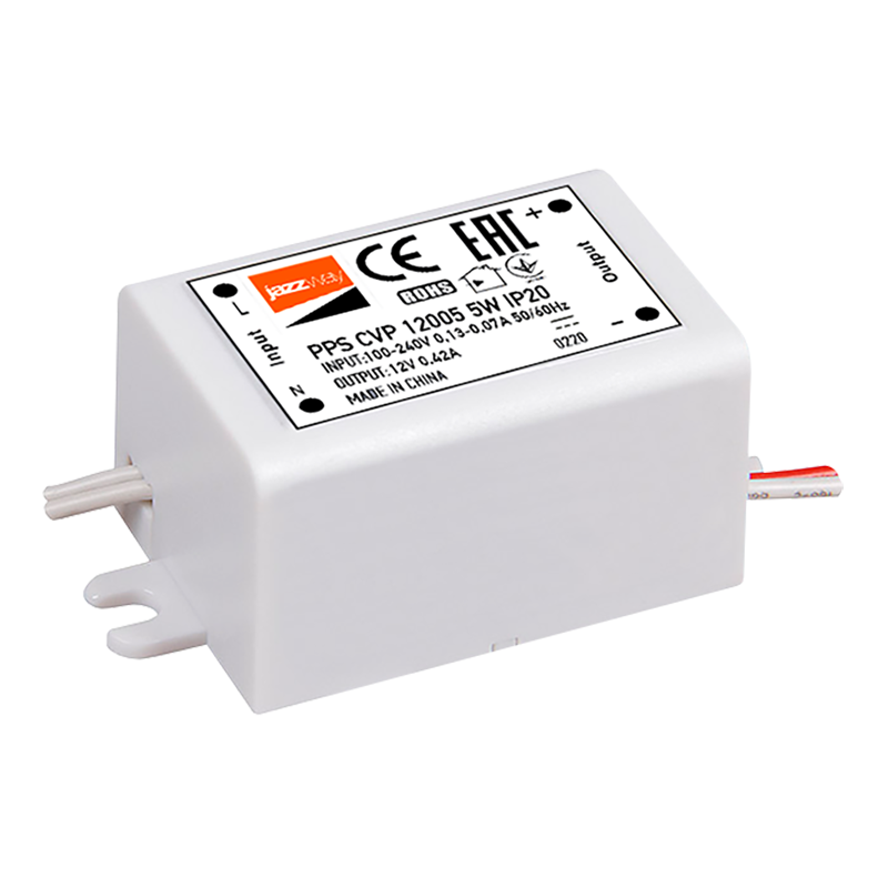 Драйвер JAZZWAY PPS CVP 12005 12V0.42A= 5w IP20 для светодиодной ленты 12V