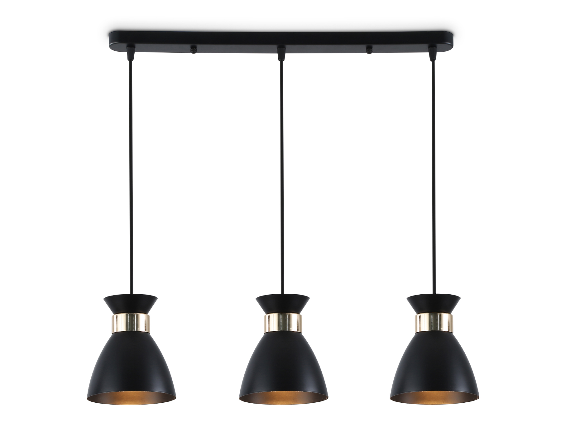 Светильник подвесной AMBRELLA TR8469/3 BK/FGD черный/золото E27/3 max 60W 550*135*1000