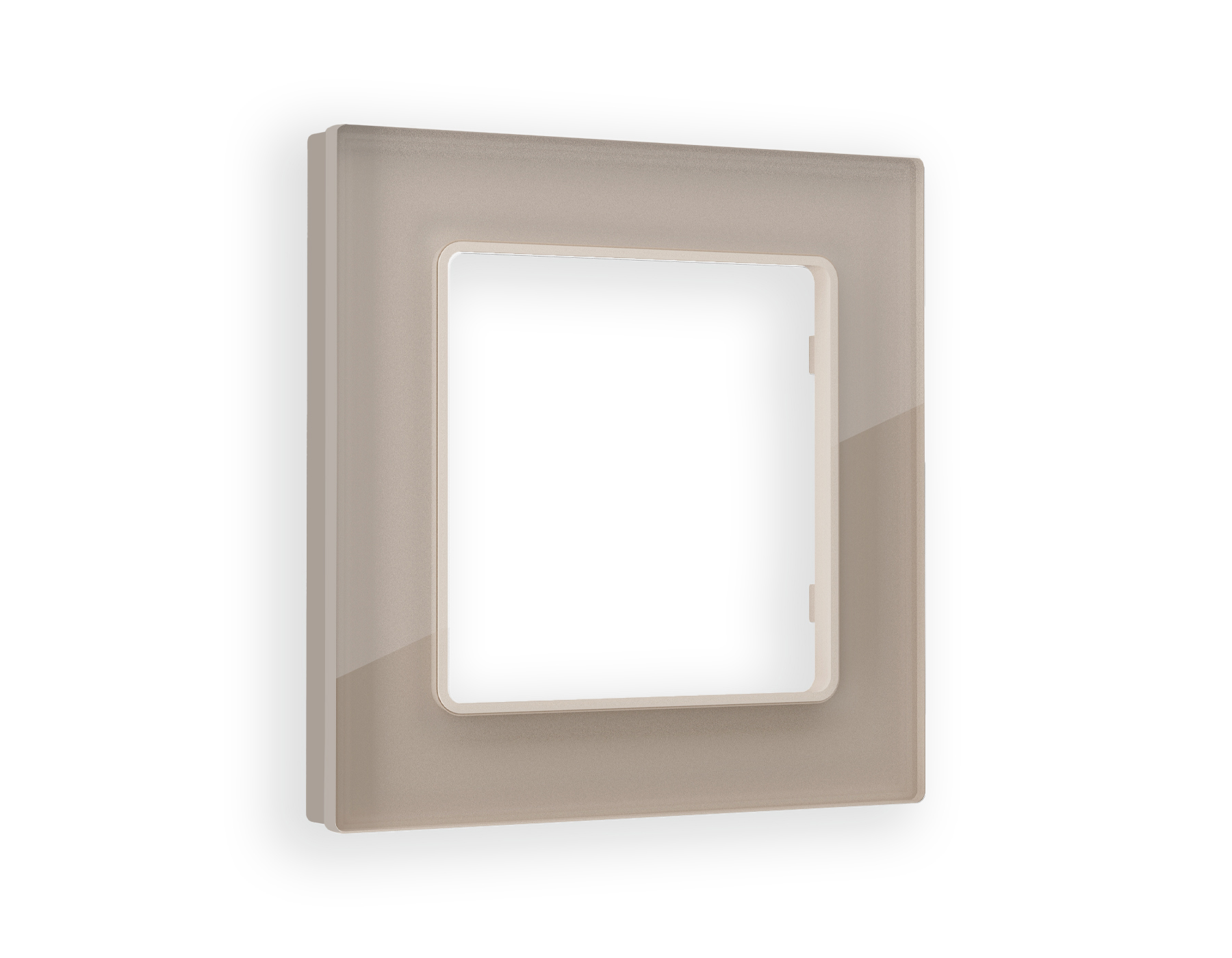 AF380601 Рамка ALFA Platos (Серо-бежевый Стекло закаленное натуральное) 1-ая