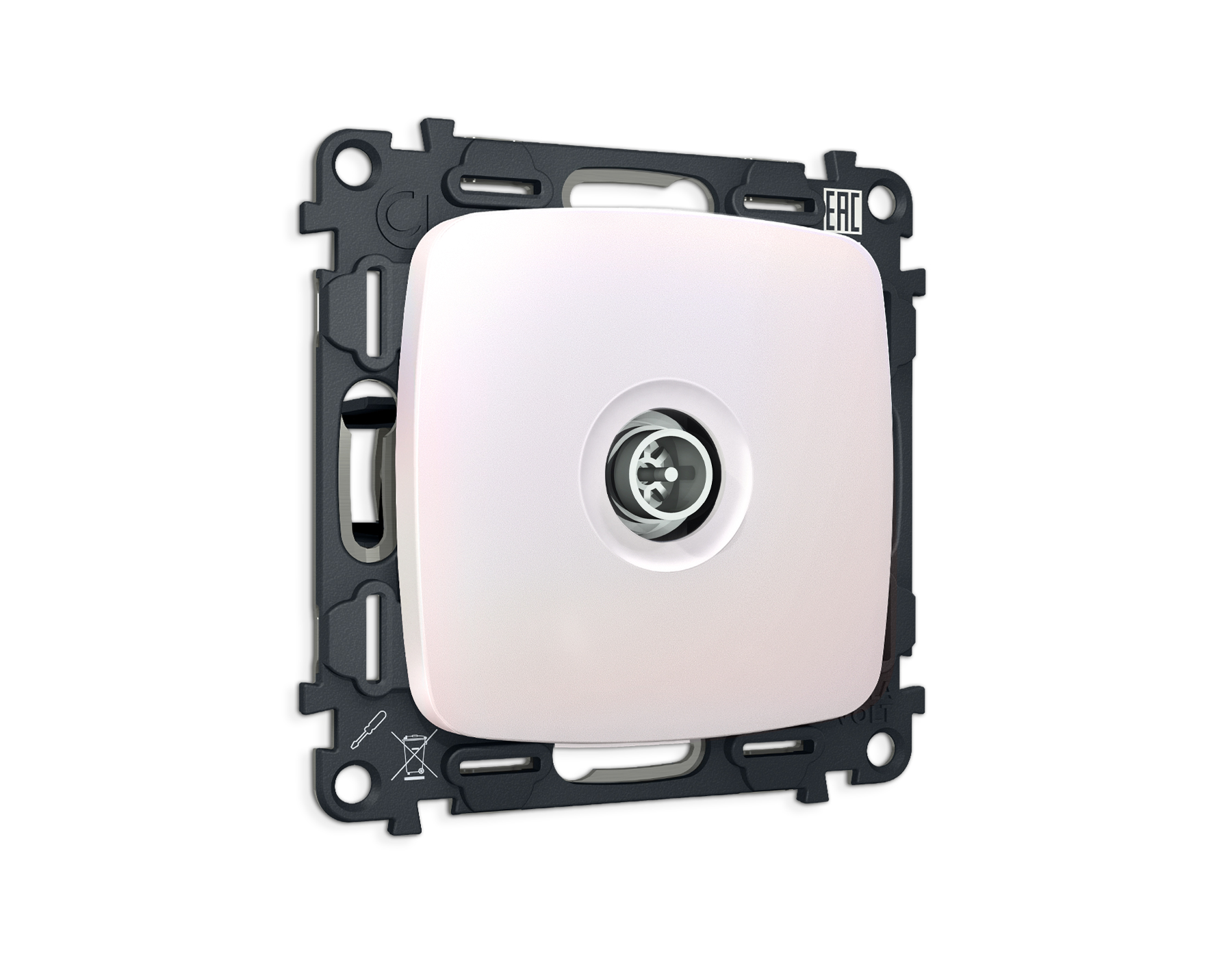 MO213005 Комплект механизма TV розетки оконечной экранированной 5-1000MHz 3dB OMEGA Жемчуг QUANT (OP