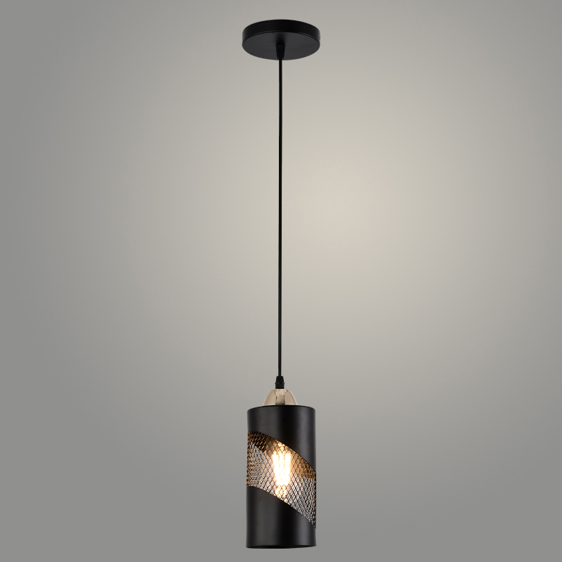 Подвес XA3226/1HQ BK+FGD черный/золото 1х60W Е27 d100 h1000, HN23