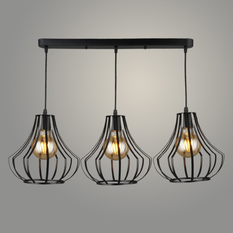 Подвес N3979/3HT BK черный 3х40W E27 d730 h800, QH20